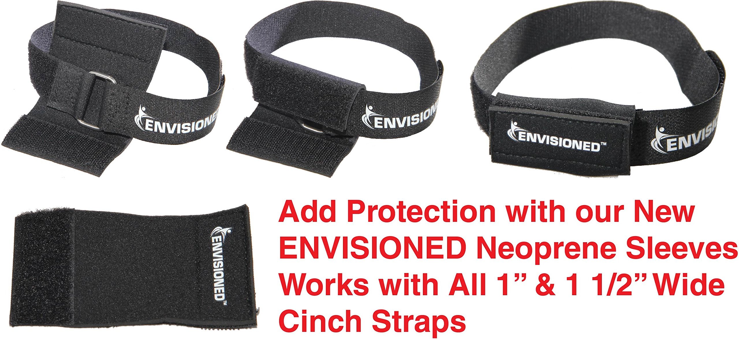 Premium Cinch Straps With Stainless Steel Metal Ring (Buckle), Reusable Durable Hook And Loop, Multipurpose Securing Straps 1''